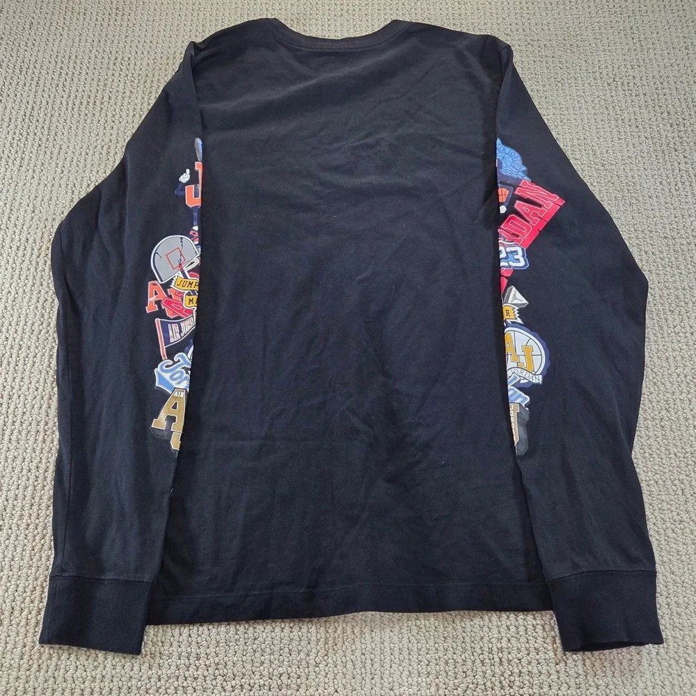 Air Jordan‎ Long Sleeve T-Shirt Black Graphic Print Mens Size Small